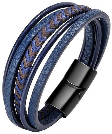 Brățară din piele pentru bărbați punk din oțel inoxidabil