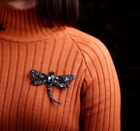 Brosa DRAGONFLY cu zirconi, ac retro insecte