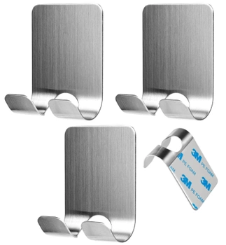 Set cârlig de baie 3pc argint autoadeziv