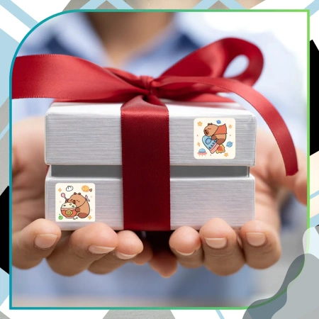 Autocolante capibara desene animate colorate pe rola 300 buc pentru copii DIY
