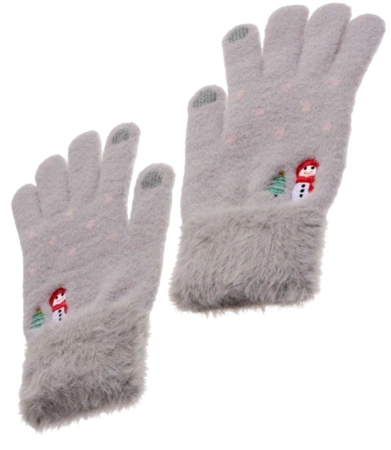 Mănuși calde de iarnă pentru femei, brodate cu model de Crăciun