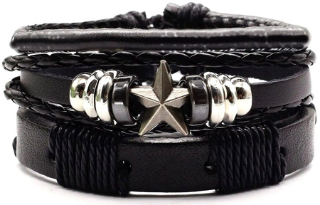 Punk Set Piele Black Rock Bratara