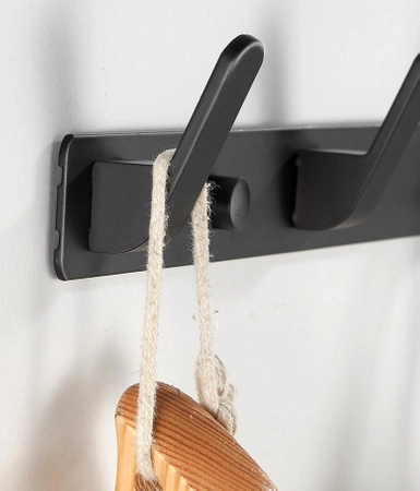 Umeraș panou de perete negru cu cârlige, rezistent