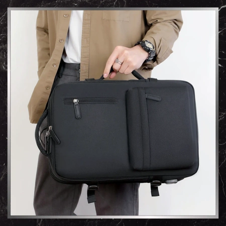 Rucsac negru pentru bagaj de mână de călătorie cu avionul USB BAD&BAGS rezistent la apă