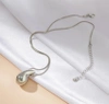 Colier pentru femei din oțel chirurgical 316L cu lacrimă de argint