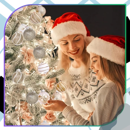 Globuri acrilice aurii, set de 9 globuri de Crăciun, 8 cm