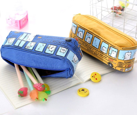 Trusa, autobuz școlar, geantă cosmetică, ghiozdan, tub