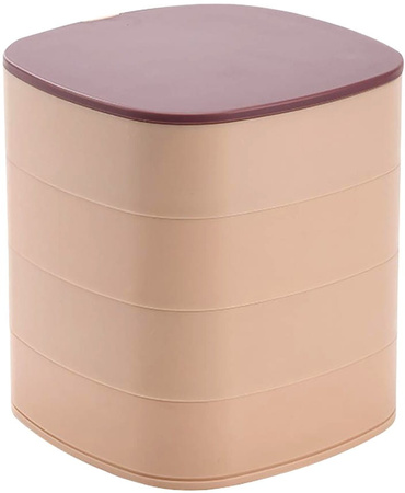 Cutie rotunda cu oglinda pentru organizator de bijuterii Casket