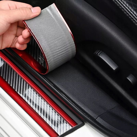 Extensie universala bara de protectie 5cm 1m, alb carbon pentru tuning