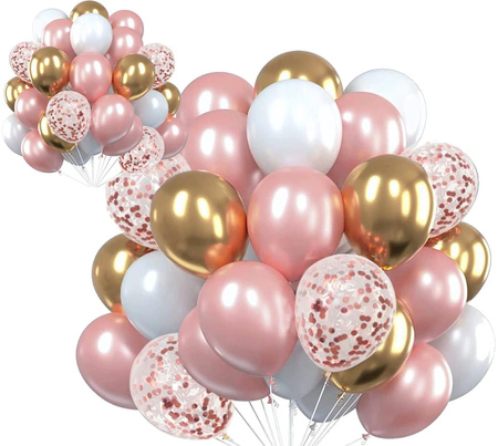 Set de 30 de baloane roz cu confetti pentru ziua nuntii