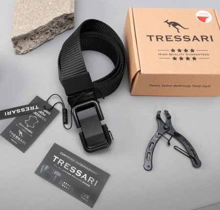 TRESSARI centura cu chingi catarama automata neagra tactica