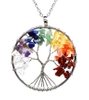 Colier din otel chirurgical, pomul fericirii, minerale colorate