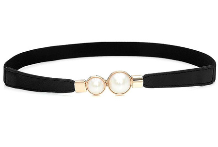 Curea îngustă de damă cu perle pentru o rochie