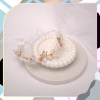 Bandita copii auriu tiara alb Coroniță zirconi perle