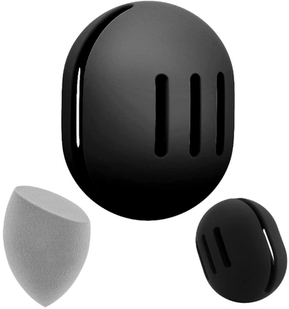 Burete gri lacrima pentru machiaj, blender + cutie