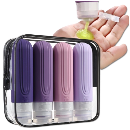 Set de 4 sticle de călătorie reutilizabile de 90 ml