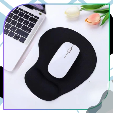 Mouse pad negru ergonomic antiderapant pentru încheietura mâinii