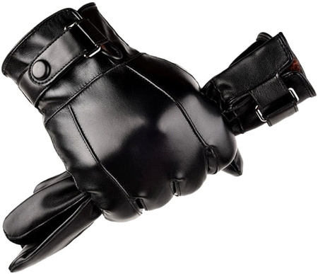 Manusi barbati piele touch, negre, elegante, izolate