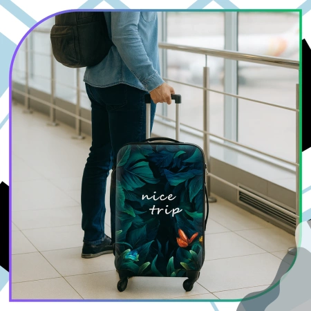 Husa de protectie elastica pentru valiza, bagaje de calatorie, frunze