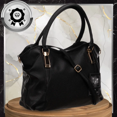 Geanta shopper dama neagra BAD&BAGS geanta de umar din piele ecologica