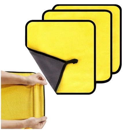 Set prosoape din 3 prosoape auto din microfibra pentru curatare si uscare
