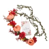 Coronita Bandita Par Flori Trandafiri Rosii Stil Boho