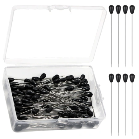 Ace și ace de croitorie cu cap în formă de lacrimă 55 mm, set de 50 de bucăți