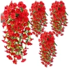 Agățat flori decorative ghirlanda artificială 3 buc roșii