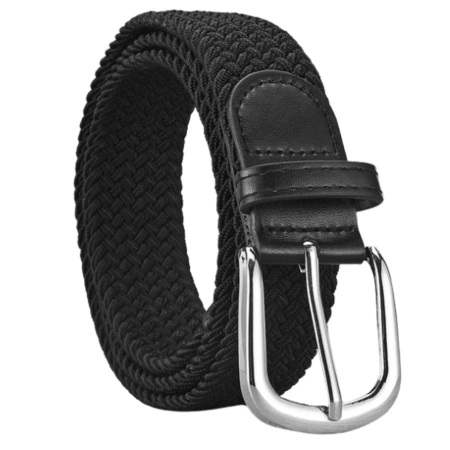 Curea elastică pentru bărbați împletită damă pentru pantaloni negru puternic