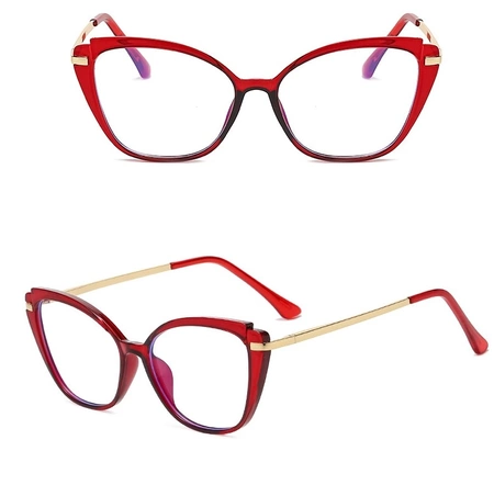 Ochelari clari eleganti cu antireflex, rosie pisica