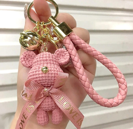 Breloc cu pandantiv ursuleț, roz