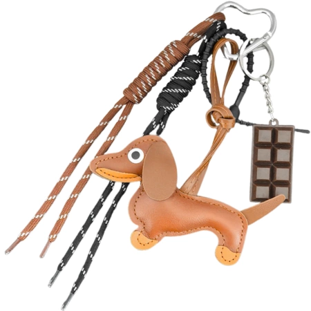 Breloc pentru chei, geantă, breloc, pandantiv, ciocolată, teckel maro