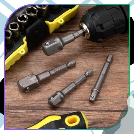 Set complet lanternă LED 4 buc + adaptoare pentru șurubelniță 3 buc