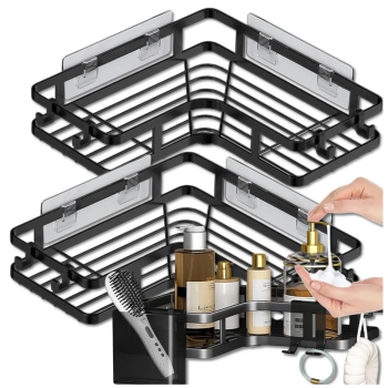 Set de 2 rafturi de bucătărie pentru baie, 25 cm, pentru duș de colț