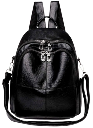 Rucsac elegant din piele A4, spatios, negru
