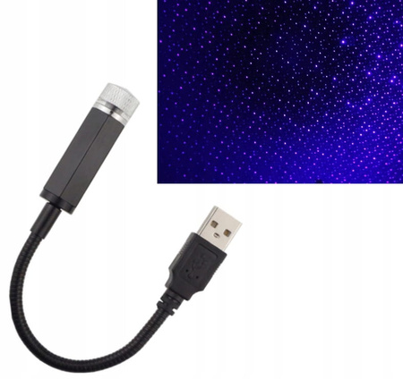 Proiector USB LED pentru mașină, stele albastre pentru plafonul mașinii