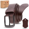Curea bărbătească TRESSARI, piele naturală, maro, pentru pantaloni