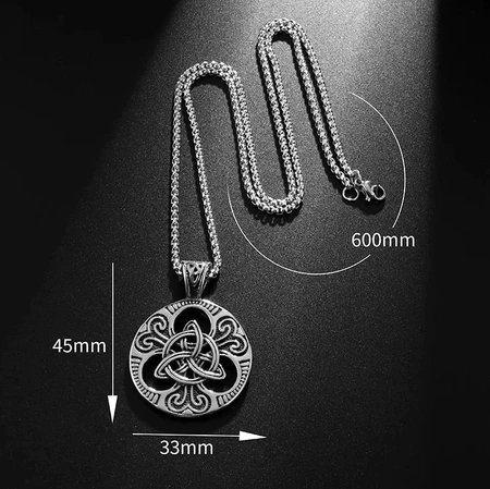 Colier barbatesc, otel chirurgical, Viking, amuleta nordica din argint