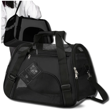 BAD&BAGS transport negru pentru geanta auto pentru caini mici
