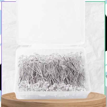 Ace de croitorie, cu cap diamantat, decorative, 38 mm, set de 100 bucăți