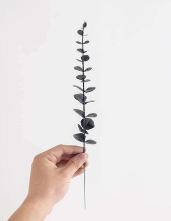 Ramuri artificiale de frunze de eucalipt set de 10pcs negru decorative