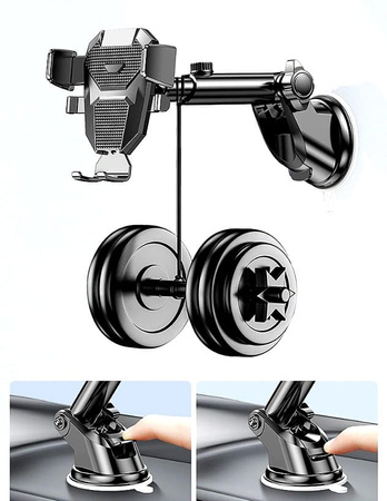 Suport negru telescopic pentru telefon auto