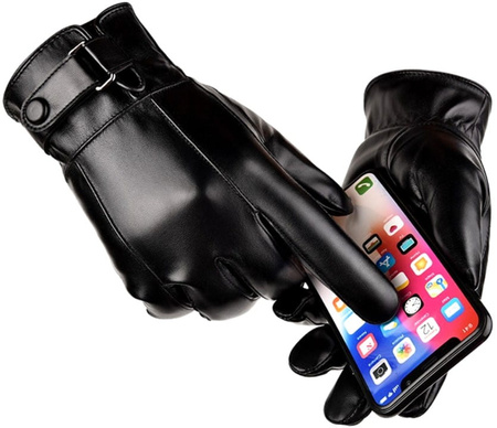 Manusi barbati piele touch, negre, elegante, izolate
