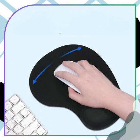 Mouse pad negru ergonomic antiderapant pentru încheietura mâinii