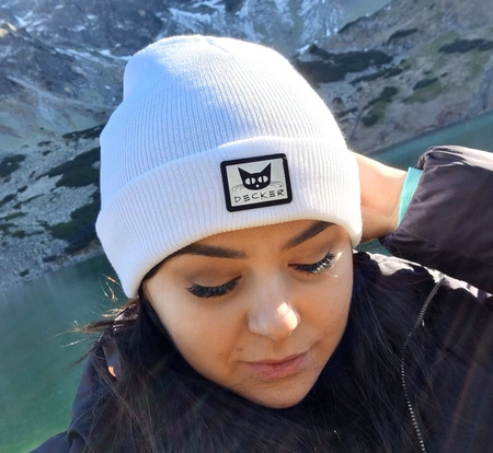 Căciulă de pisică beanie cu dungi calde pentru femei