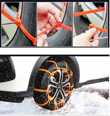 Lanțuri antiderapante pentru zăpadă set de 10 nailon