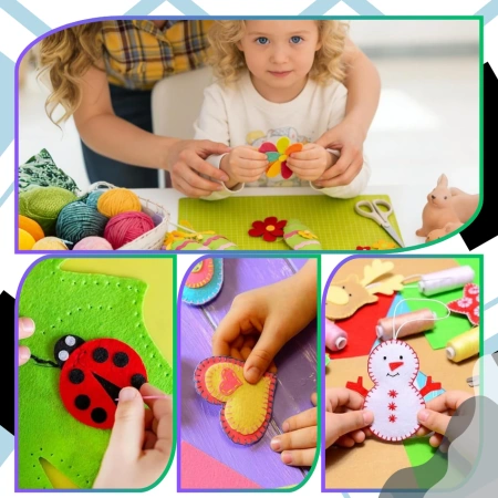 Foi decorative din fetru 30x30cm, set de 20 de bucăți, amestec de culori