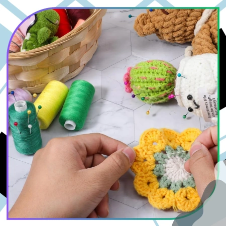 Set de 100 de ace de croitorie cu cap rotund 65mm colorate