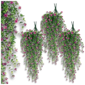 Flori artificiale decorative suspendate, 3 buc, alpinism roz