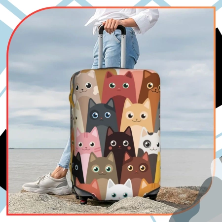 Husă de protecție elastică pentru valiză, bagaj de călătorie cu pisici